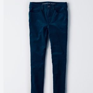 American  Eagle blue    corduroy jeggings